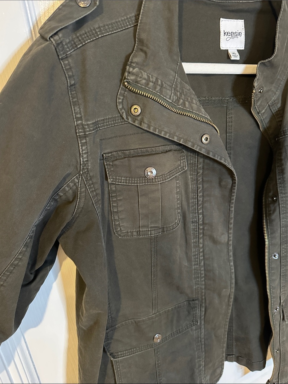 kensie Olive Green Utility Jacket | XL - Picture 6 of 15